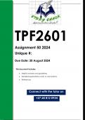 TPF2601 Assignment 50 (PORTFOLIO QUALITY ANSWERS) 2024