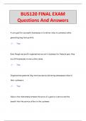 BUS120 FINAL EXAM Questions And Answers