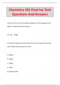 Chemistry 101 Final Ivy Tech Questions And Answers