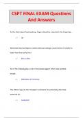 CSPT FINAL EXAM Questions  And Answers