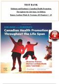 TEST BANK - Edelman and Kudzma's Canadian Health Promotion Throughout the Life Span, 1st Edition by Dames & Tyerman, All 25 Chapters Covered, Verified Latest Edition, ISBN: 9781771722254 