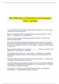    BIO 669 Quiz 6 Questions And Answers 100% Verified.