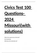 Civics Test 100 Questions- 2024 Missouri(with solutions).docx