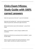 Missouri Civics Exam Review test with 100- correct answers