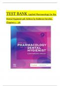 TEST BANK For Applied Pharmacology for the Dental Hygienist 9th Edition by Elena Bablenis Haveles, Verified Chapters 1 - 26, Complete Newest Version