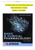 TEST BANK For Basic and Clinical Pharmacology, 14th Edition by Bertram G. Katzung, Verified Chapters 1 - 66, Complete Newest Version