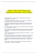   EXAM 1 SOCL 2000 Thomas LSU Questions And Answers 100% Verified.