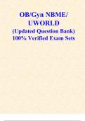 OB/Gyn NBME/ UWORLD 2024/2025  (Updated Question Bank)  100% Verified Exam Sets 