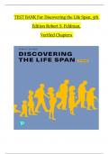 TEST BANK For Discovering the Life Span, 5th Edition Robert S. Feldman, Verified Complete Newest Version