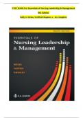 TEST BANK For Essentials of Nursing Leadership & Management 8th Edition 2024, by Sally A. Weiss, Verified Chapters 1 - 16, Complete Newest Version