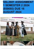 SSL2601 Assignment 1 (COMPLETE ANSWERS) Semester 2 2024 (859093) - DUE 16 August 2024