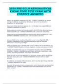 2024 PRE-SOLO AERONAUTICAL KNOWLEDGE TEST EXAM WITH CORRECT ANSWERS