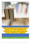 CNOR Certified Nurse Operating Room Subject 5 CCI Online Modules and Textbook Exam Quiz Study Guide with Answers 100% Pass | Graded A+