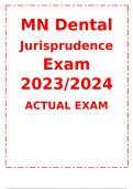 MN Dental Jurisprudence Exam New Update 2024 Actual Test with complete solution