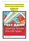 TEST BANK For Journey Across The Life Span: Human Development and Health Promotion, 6th Edition by Polan, Verified Chapters 1 - 14, Complete Newest Version