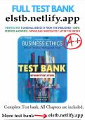 Complete Test Bank Business Ethics Ethical Decision Making & Cases, 13th Edition by O. C. Ferrell! RATED A+