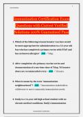 Immunization Certification Exam Questions with Correct Verified Solutions 100% Guaranteed Pass