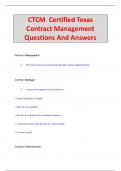 CTCM Certified Texas  Contract Management Questions And Answers