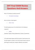 DHT Final EXAM Review  Questions And Answers