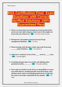 BQA Certification Final  Exam Questions with Correct Verified Solutions 100% Guaranteed Pass