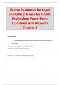 Evolve Resources for Legal  and Ethical Issues for Health  Professions Questions And  Answers