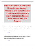 FINANCE Chapter 5 Test Banks Financial mgmt exam 1 Principles of Finance Chapter  3 ratios corporate finance  exam 2 corporate finance  exam 3 Questions And  Answers