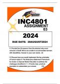 INC4801 ASSIGNMENT 03 – 2024 Due  29 August 2024  1.1 Provide five (5) reasons from the abstract why most schools in South Africa are unable to accommodate learners with disabilities. Answer in your own words