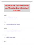 Foundations of Adult Health  and Nursing Questions And  Answers