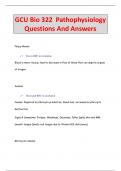 GCU Bio 322 Pathophysiology Questions And Answers