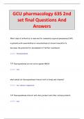 GCU pharmacology 635 2nd  set final Questions And  Answers