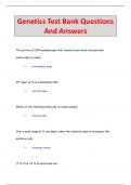 Genetics Test Bank Questions  And Answers