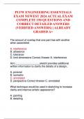 PLTW ENGINEERING ESSENTIALS EXAM NEWEST 2024 ACTUAL EXAM COMPLETE 150 QUESTIONS AND CORRECT DETAILED ANSWERS (VERIFIED ANSWERS) | ALREADY GRADED A+