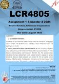 LCR4805 Assignment 1 (COMPLETE ANSWERS) Semester 2 2024 (615856)