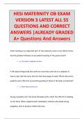 HESI MATERNITY OB EXAM  VERSION 3 LATEST ALL 55  QUESTIONS AND CORRECT  ANSWERS |ALREADY GRADED  A+ Questions And Answers