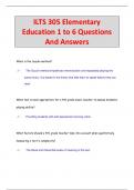 ILTS 305 Elementary  Education 1 to 6 Questions  And Answers