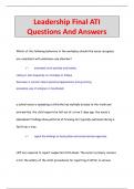 Leadership Final ATI Questions And Answers