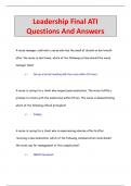 Leadership Final ATI Questions And Answers