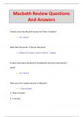 Macbeth Review Questions  And Answers