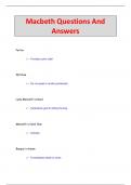 Macbeth Questions And  Answers