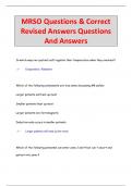 MRSO Questions & Correct  Revised Answers Questions  And Answers