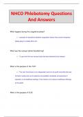 NHCO Phlebotomy Questions  And Answers