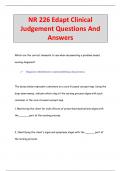 NR 226 Edapt Clinical  Judgement Questions And  Answers