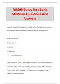 NR509 Bates Test Bank  Midterm Questions And  Answers