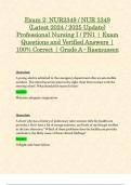 Exam 2: NUR2349 / NUR 2349 (Latest 2024 / 2025 Update) Professional Nursing I / PN1 | Exam Questions and Verified Answers | 100% Correct | Grade A - Rasmussen