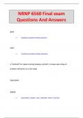 NRNP 6560 Final exam Questions And Answers