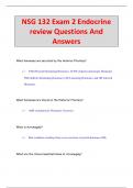 NSG 132 Exam 2 Endocrine  review Questions And  Answers