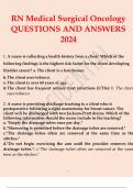 RN Medical Surgical Oncology QUESTIONS AND ANSWERS 2024