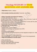 Oncology NCLEX-RN 140 EXAM QUESTIONS AND ANSWERS 2024 Oncology NCLEX-RN 140 EXAM QUESTIONS AND ANSWERS 2024