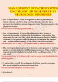 MANAGEMENT OF PATIENTS WITH ONCOLOGIC OR DEGENERATIVE NEUROLOGIC DISORDERS