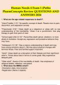 Human Needs 4 Exam 1 (Patho PharmConcepts Review QUESTIONS AND ANSWERS 2024.